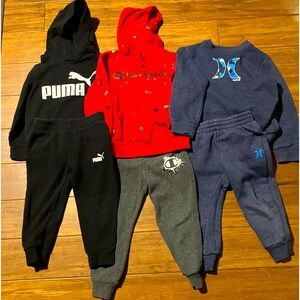 Toddler Boys size 4T pants and sweater sets. Blue one is 5 but fits like a 4.